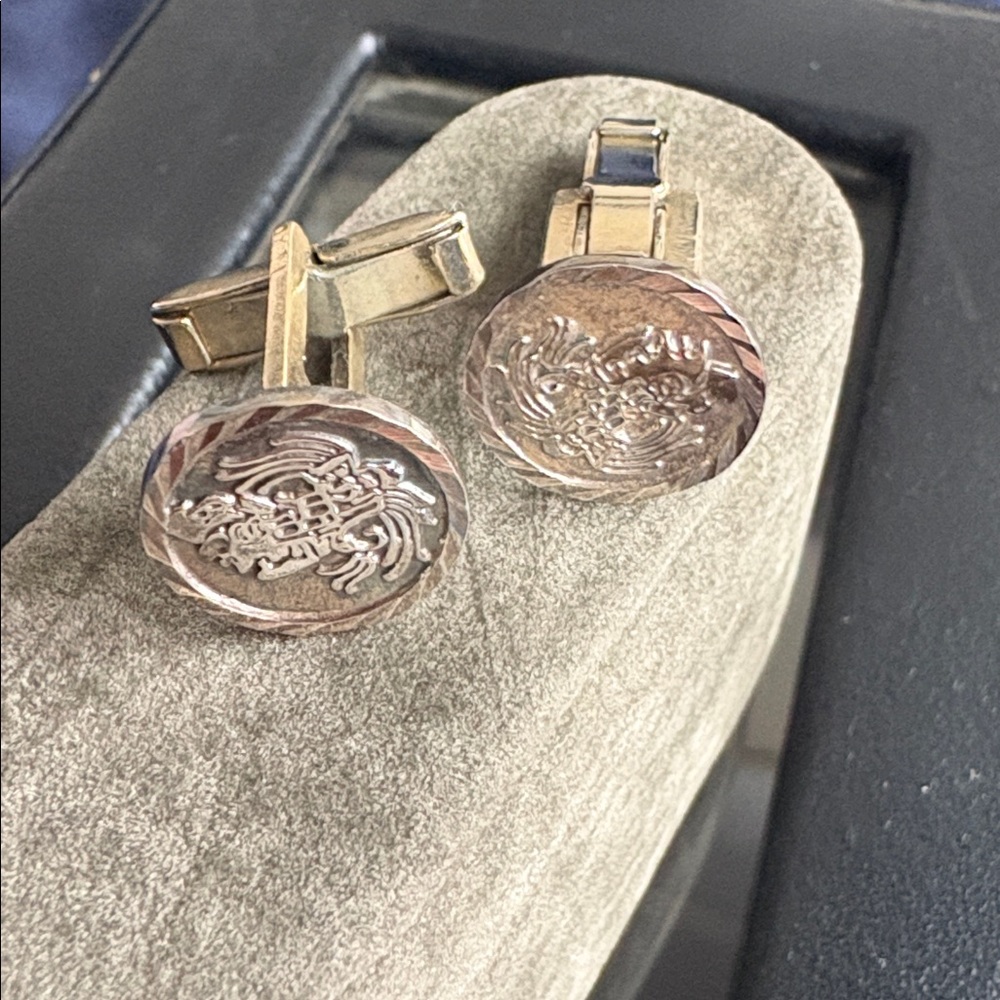 Gold and Silver Cufflinks Vintage